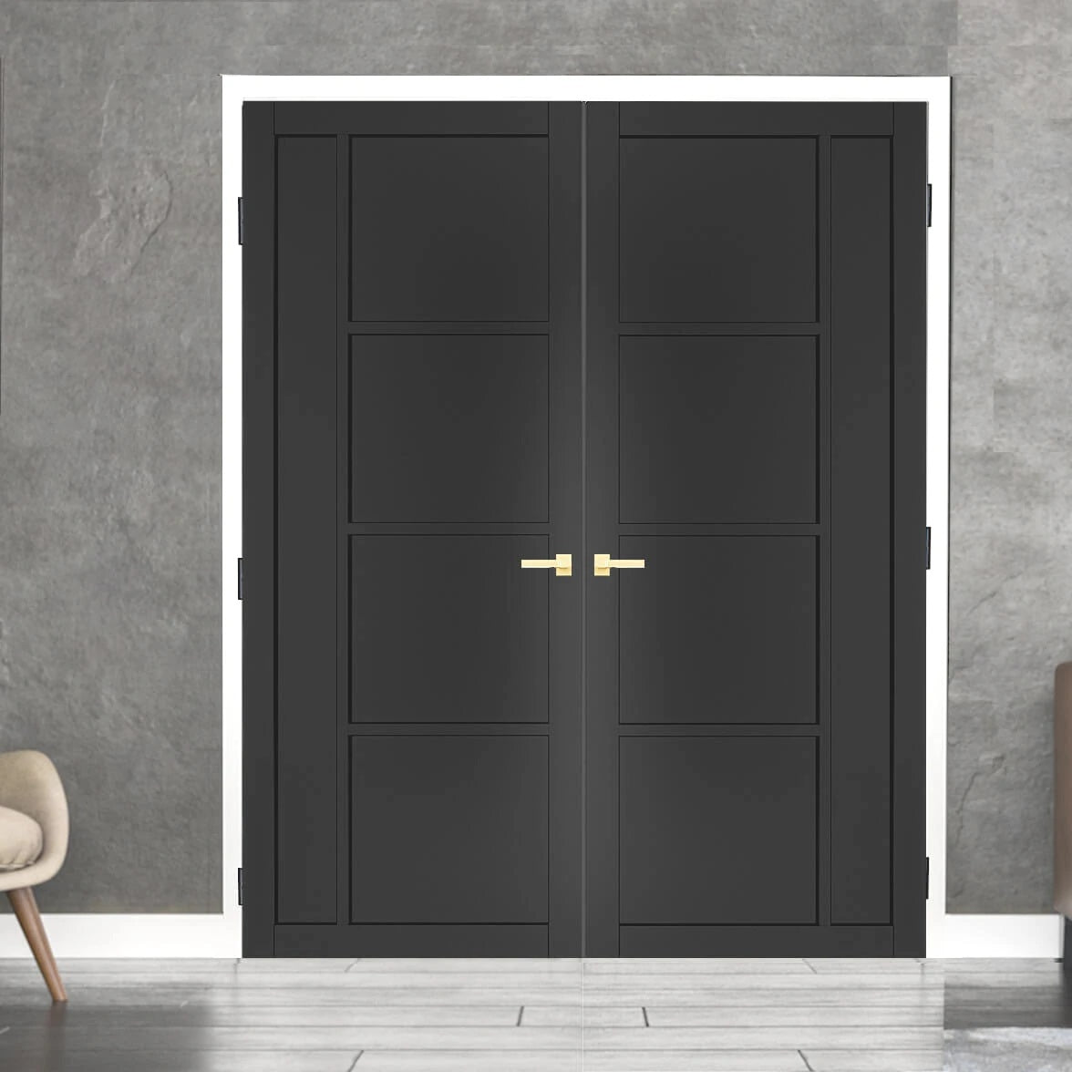 Black Industrial Solid Panel Doors | Industrial Solid Panel Door Pair ...