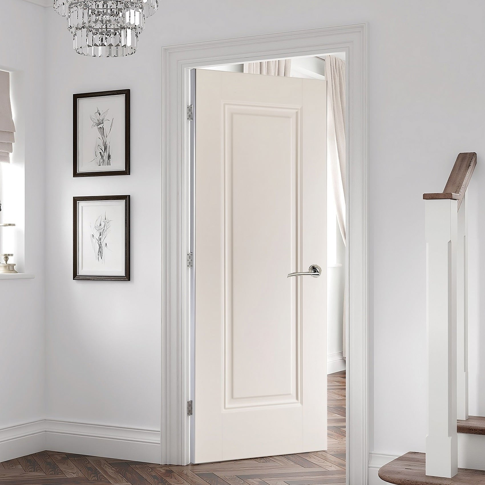 Buy EINDHOVEN 1 PANEL WHITE PRIMED DOOR | Emerald Doors
