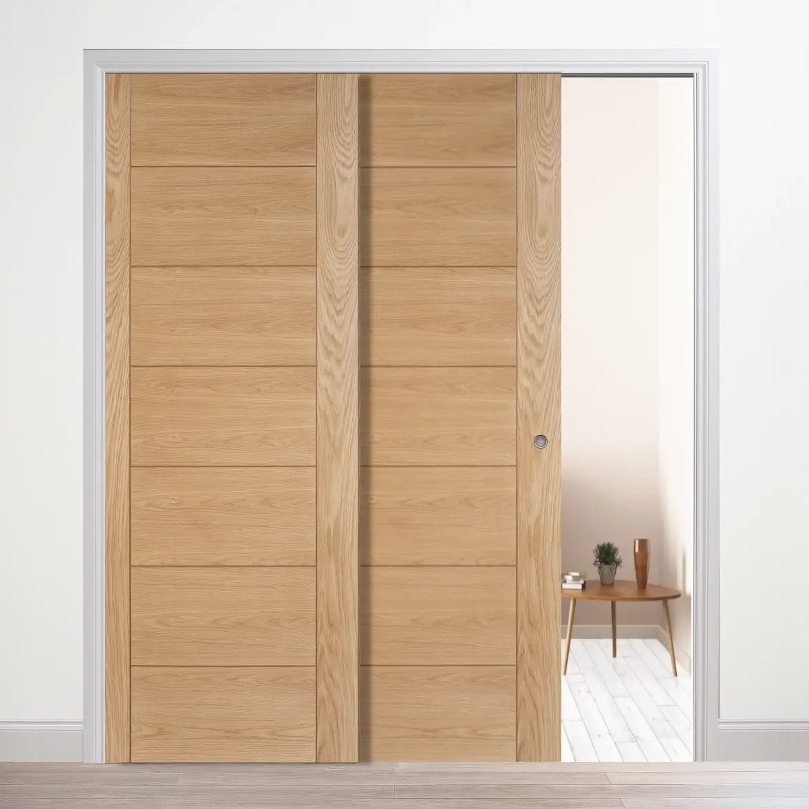 Hampshire Oak Telescopic Pocket Door System – Emerald Doors