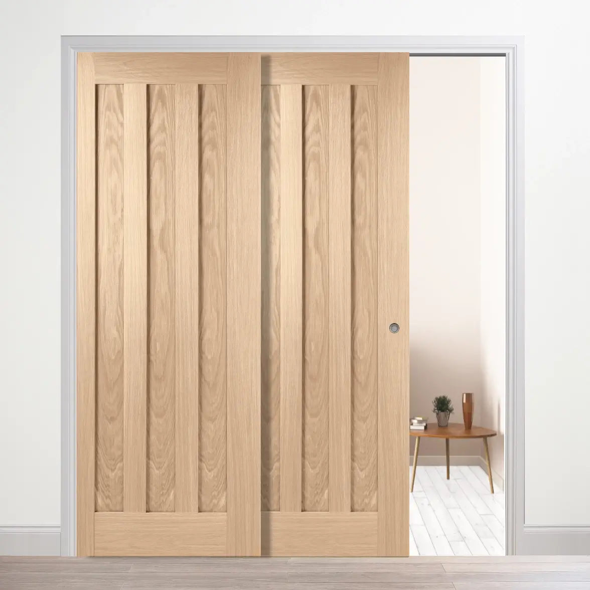 Idaho Oak Telescopic Pocket Door System – Emerald Doors