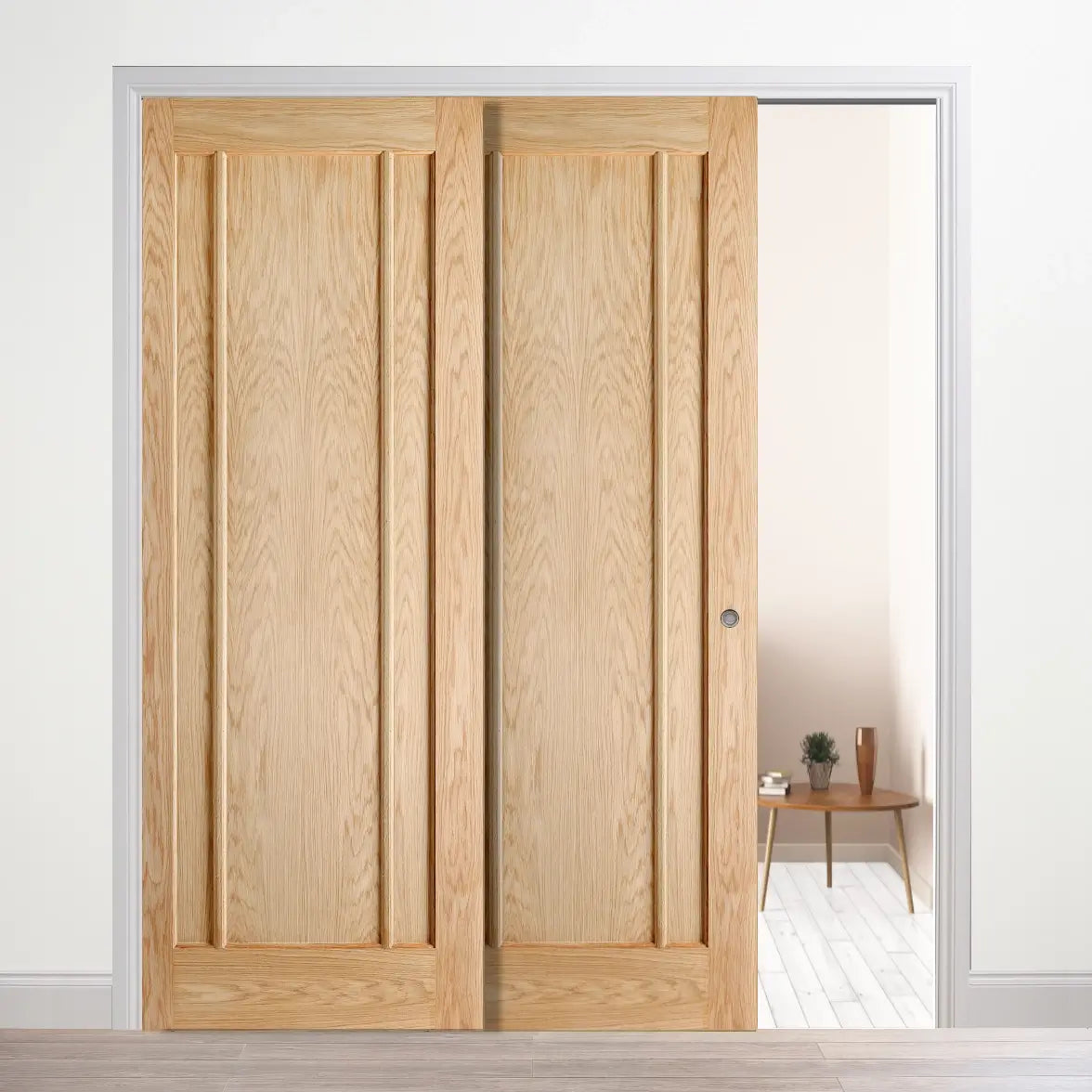 Lincoln Oak Telescopic Pocket Door System – Emerald Doors