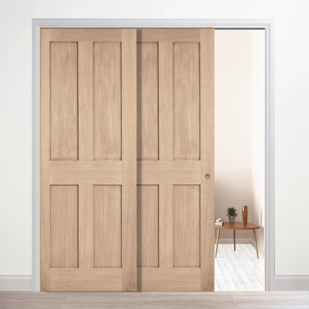 London Oak Telescopic Pocket Door System – Emerald Doors