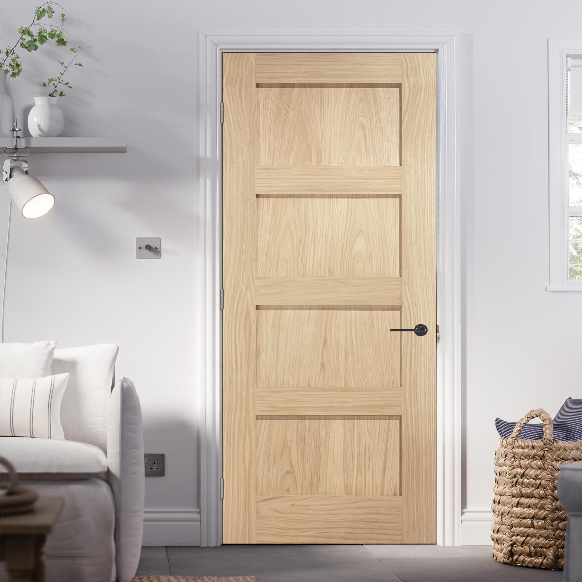 Flat Panel Oak Shaker Internal Door – Emerald Doors