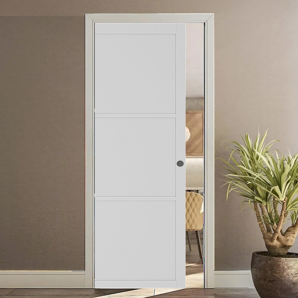 Industrial White Pocket Doors | White Industrial Pocket Door | Emerald ...