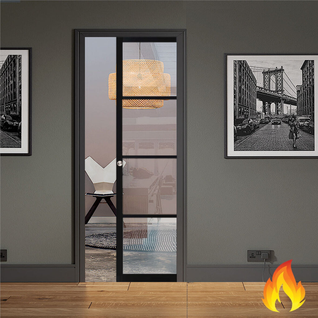 Industrial Style Extra Slim 4L Pocket Door System