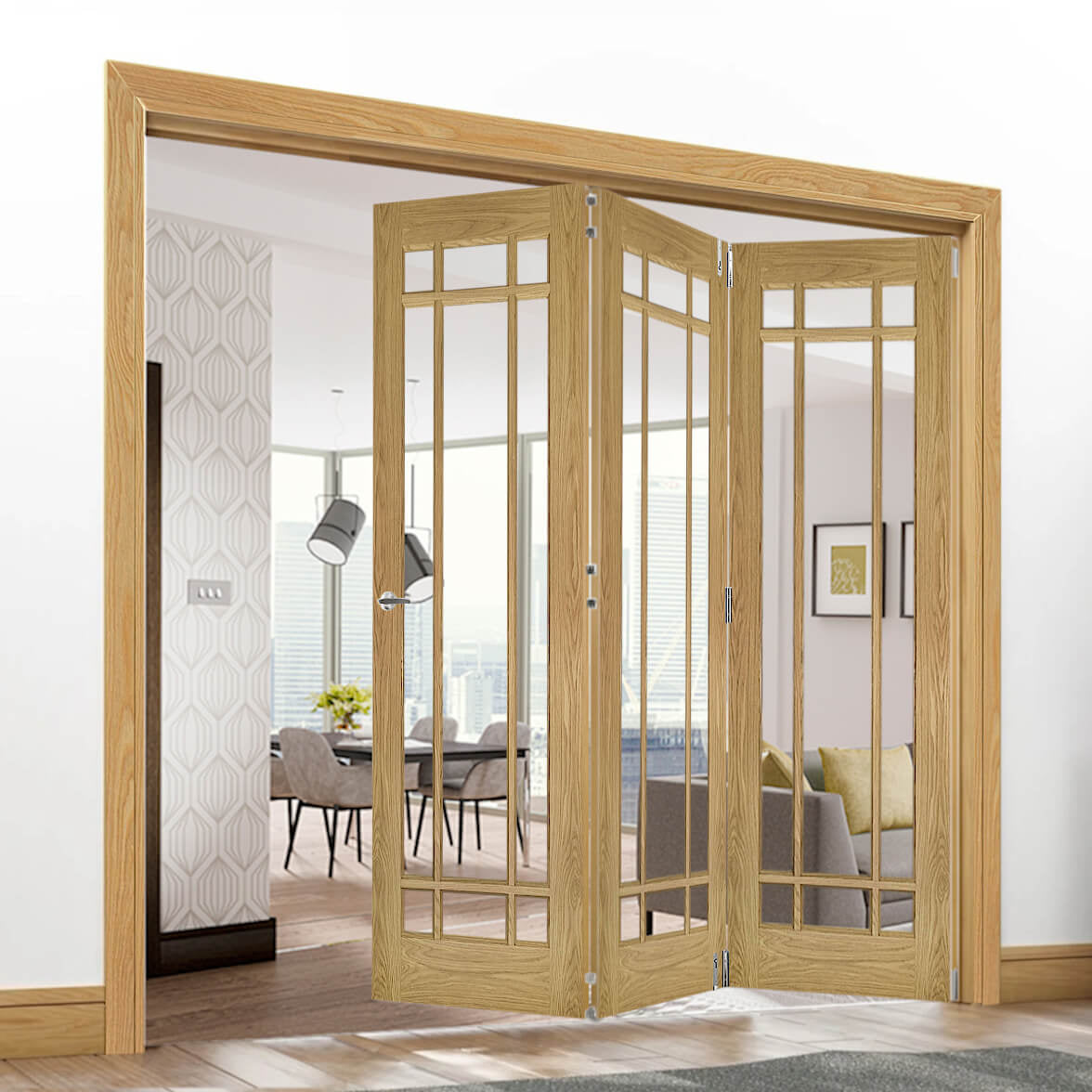 Kerry Oak Room Divider | Kerry Oak Clear Glazed Room Divider | Emerald ...