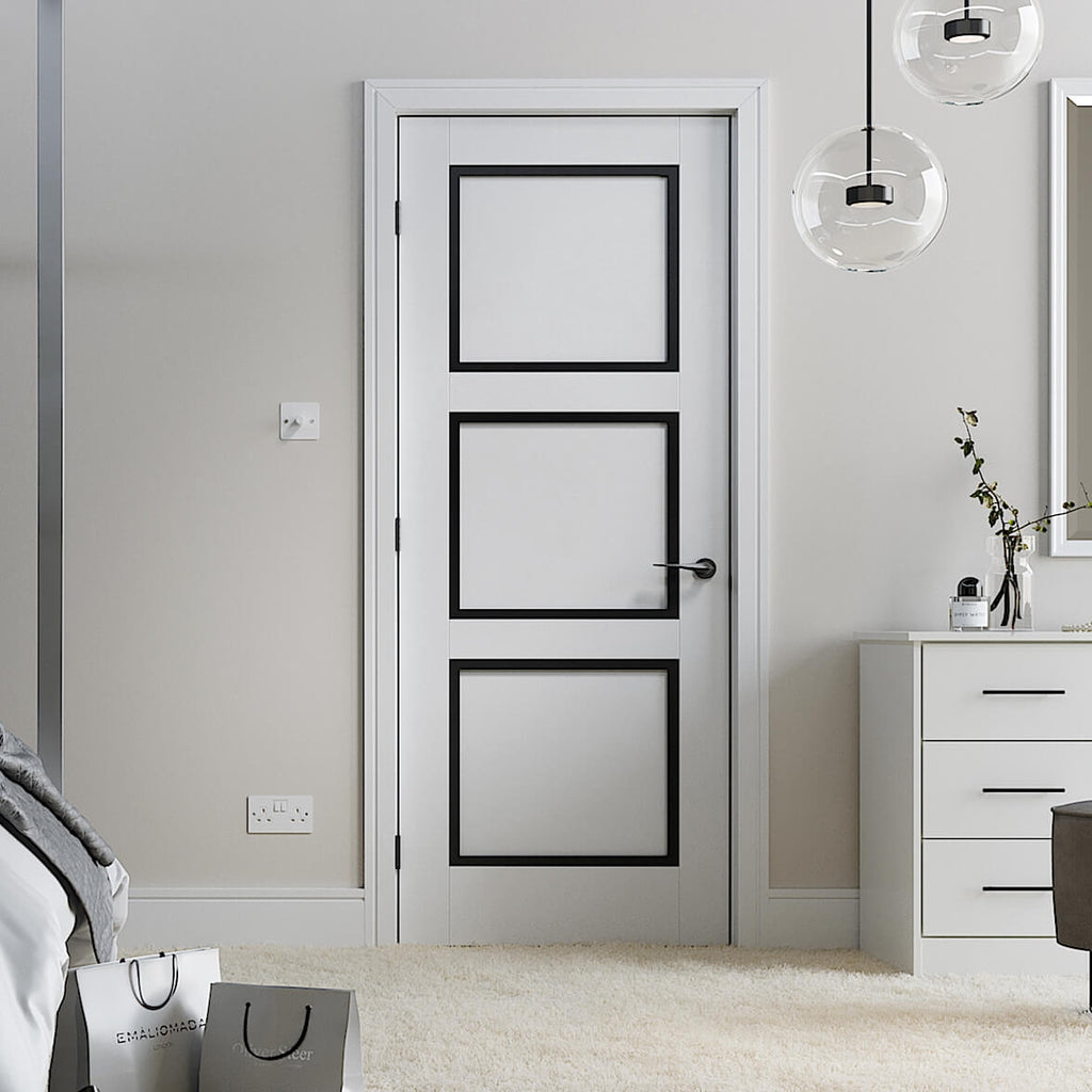 Luxemburg White and Black Internal Door