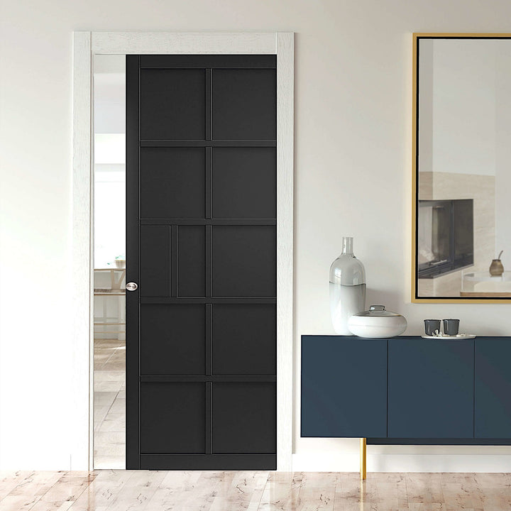 Plaza Black Industrial Style Pocket Door Set