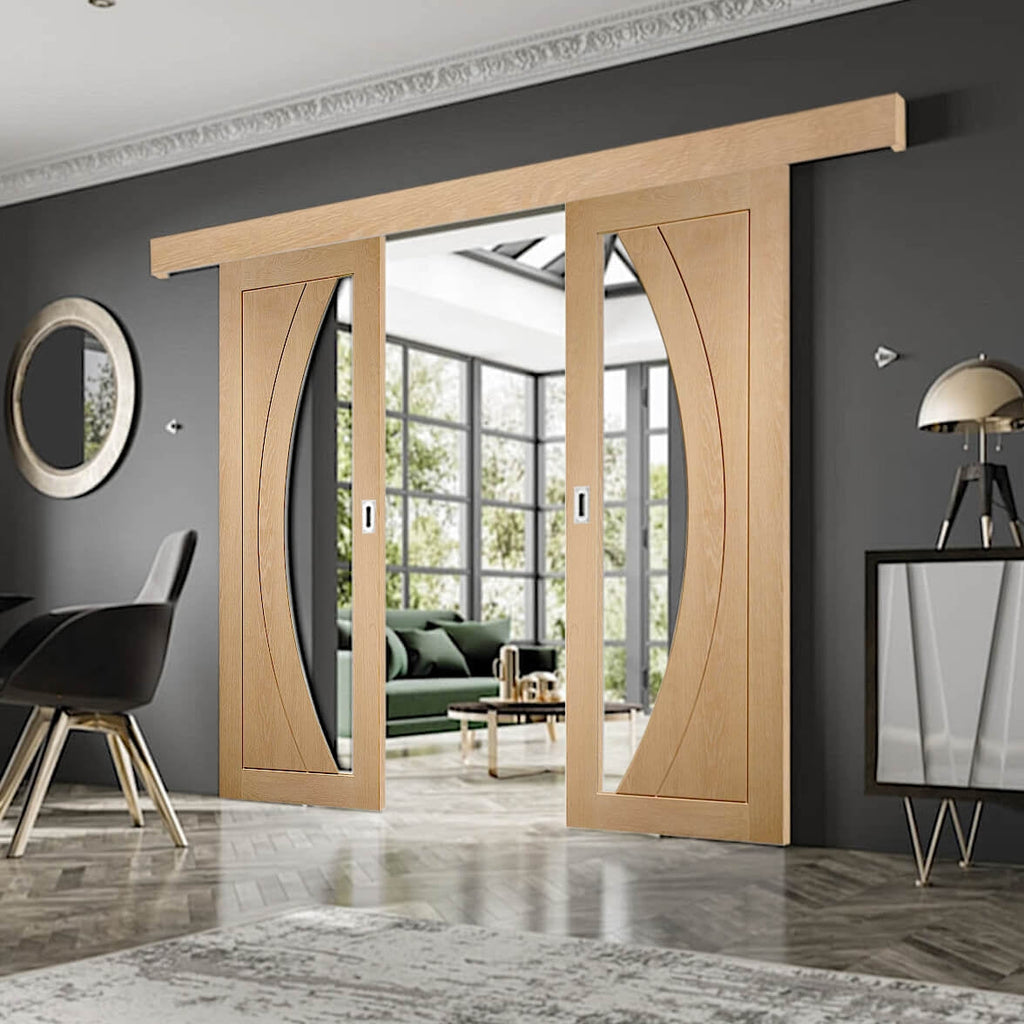 Salerno Oak Double Sliding Door System