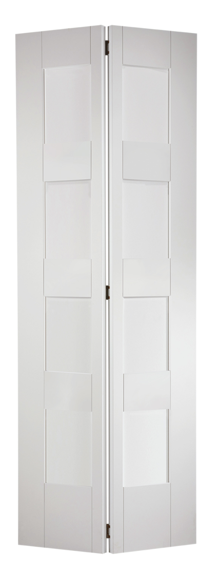 Shaker 4 Light Glazed Bifold Door White Primed